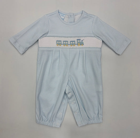 Petit Bebe Train Check Knit L/S Longall