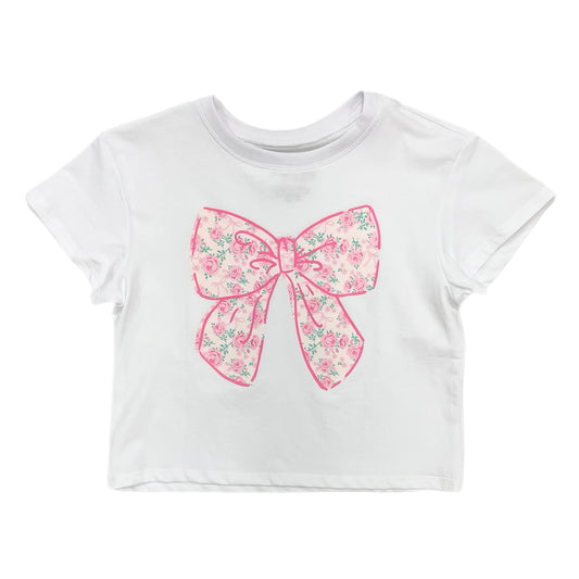 Azarhia Big Bow in Rosie Print Boxy Tee-White