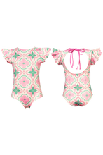 Pepita & Me Azulejo Pink/Green Print Swimsuit