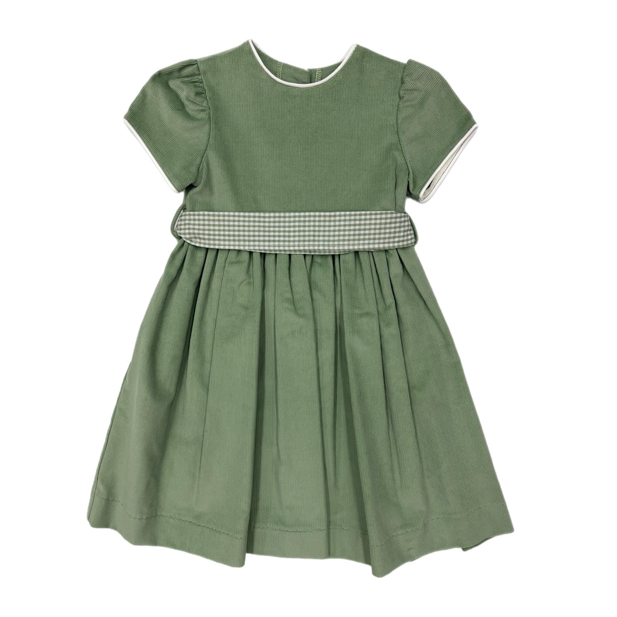 Funtasia Too Sage Green Corduroy Waistline Dress