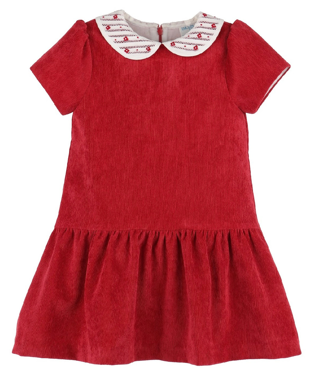 Luli & Me Randalls Collar Dropwaist-Red