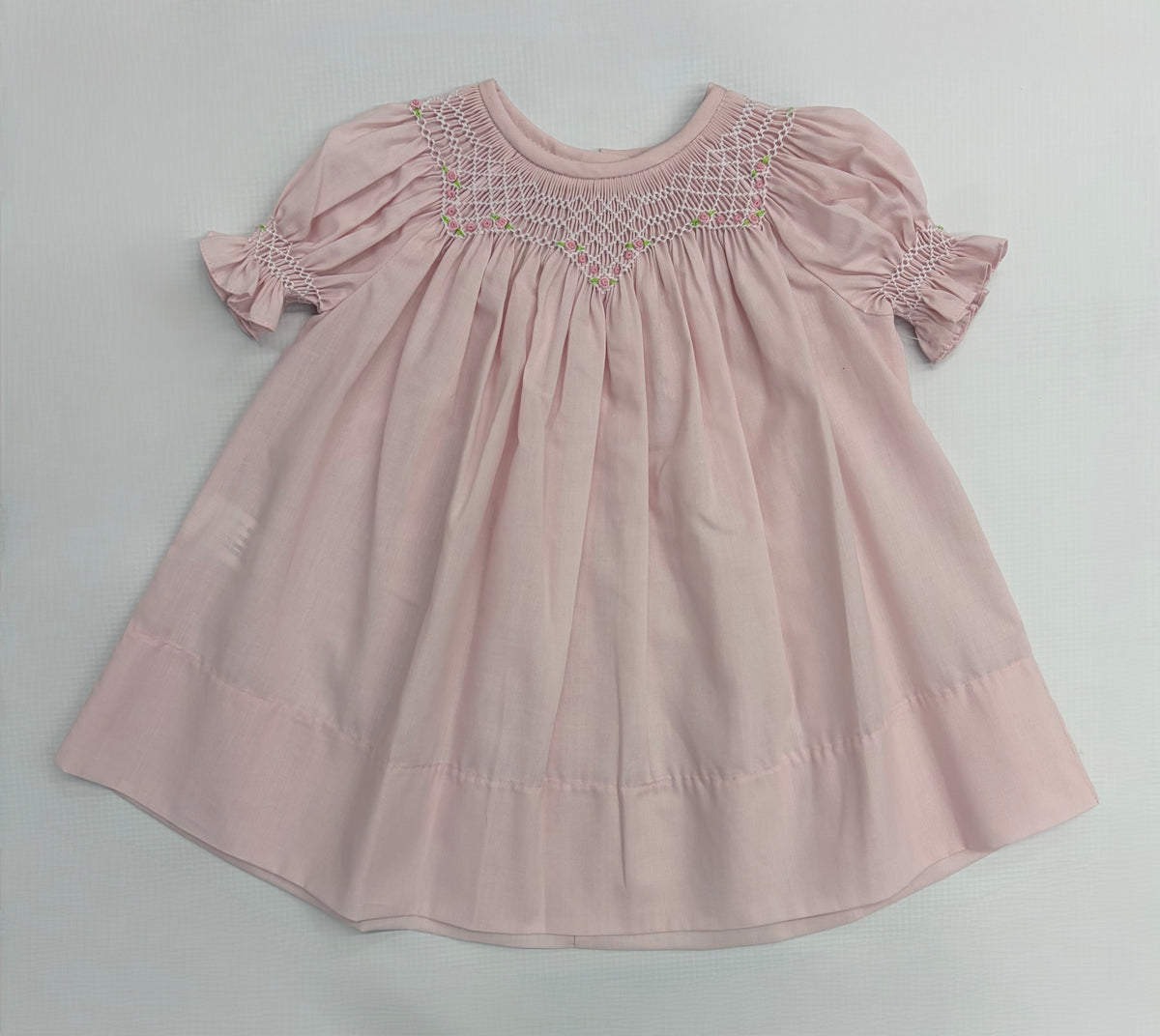 Rosalina English Smocked Daygown-Pale Pink