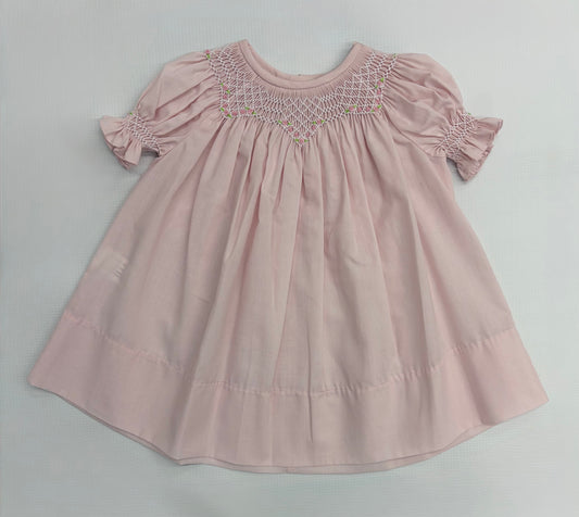Rosalina English Smocked Daygown-Pale Pink