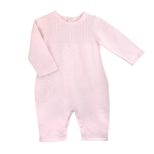 Zubels Pink Sweater Knit Diamond Romper