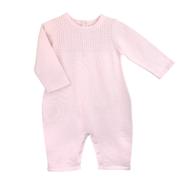 Zubels Pink Sweater Knit Diamond Romper