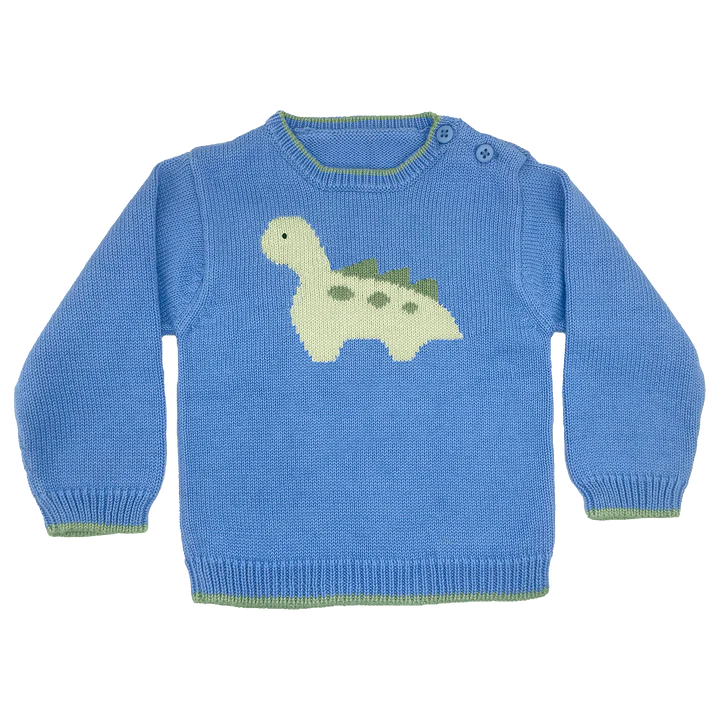 Petit Ami Blue Dino Sweater