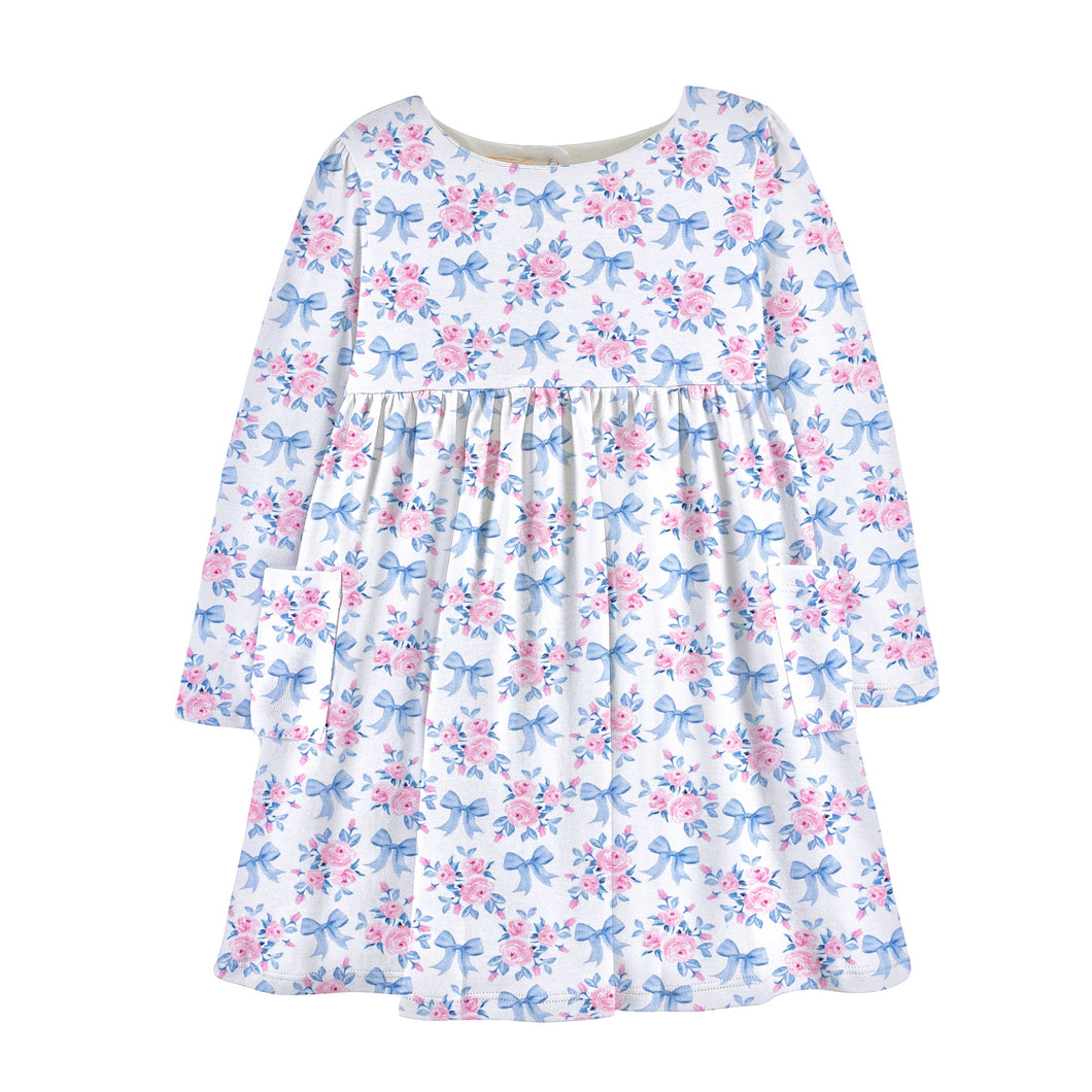 BCC Blue Floral Dress w/Pockets