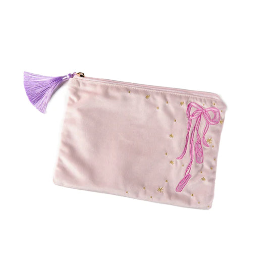 Over The Moon Velvet Ballet Cosmetic Bag