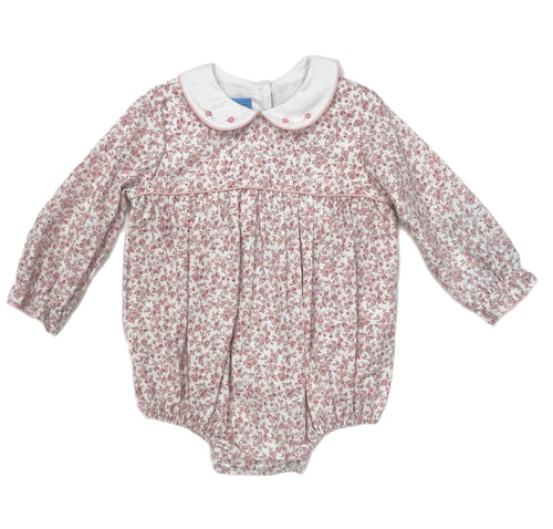 Anavini Pink Liberty Floral Twill Bubble w/ White Collar
