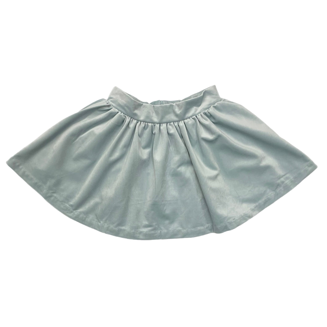 Lulu Bebe Sofie Soft Blue Velvet Skirt