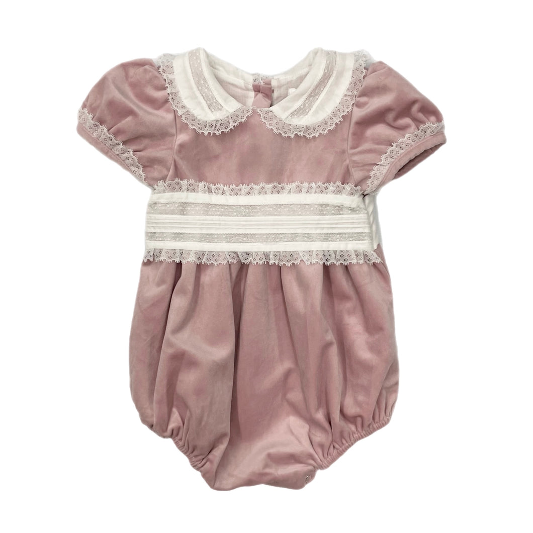 Lulu Bebe Pink Velvet Bubble w/ Sash