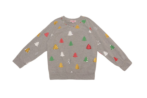 Haven Girl Tree Sweatshirt-Grey