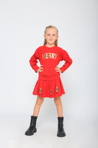 Haven Girl Merry Sweatshirt-Red