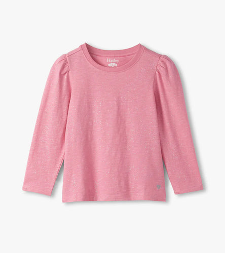 Hatley Pink Sparkle Puff L/S Sleeve Top