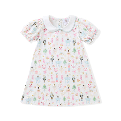Swoon Baby Nutcracker Knit Print Dress w/ Collar