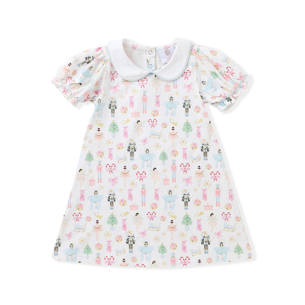 Swoon Baby Nutcracker Knit Print Dress w/ Collar