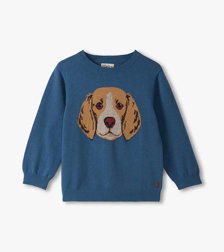 Hatley Puppy Crew Neck Sweater-Blue