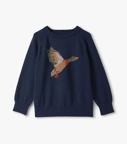 Hatley Duck Crew Neck Sweater-Navy