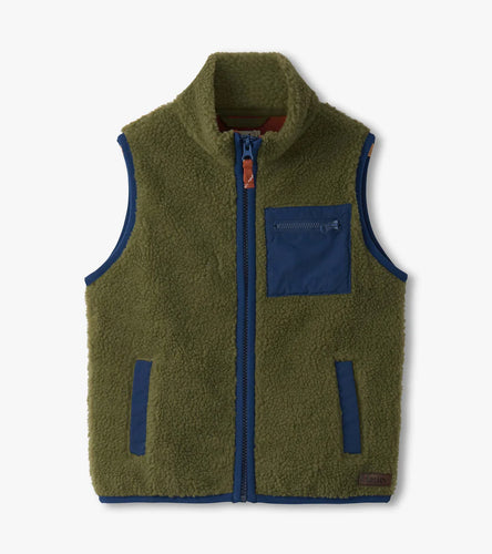 Hatley Loden Green Faux Sherpa Vest