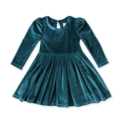Swoon Baby Green Velvet Twirl Dress