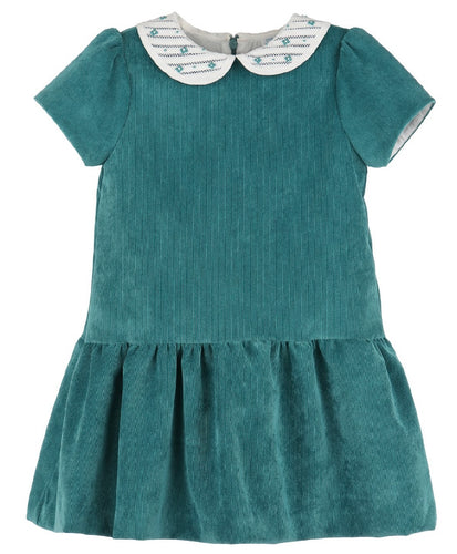 Luli & Me Randalls Collar Dropwaist-Teal