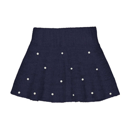 Mayoral Girls Navy Pearl Knit Sweater and Skirt Set