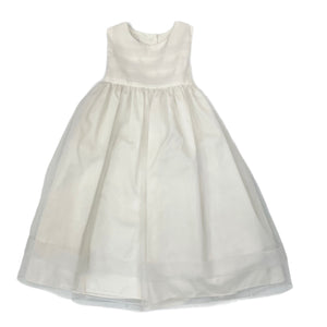 Maggie Breen Sleeveless Tucked Organza Dress-Ivory