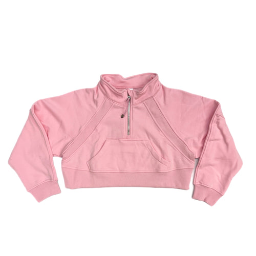 Azarhia Cropped 1/4 Zip Sweatshirt-Light Pink