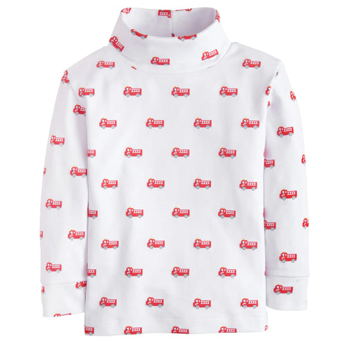 LE Firetruck Printed Turtleneck
