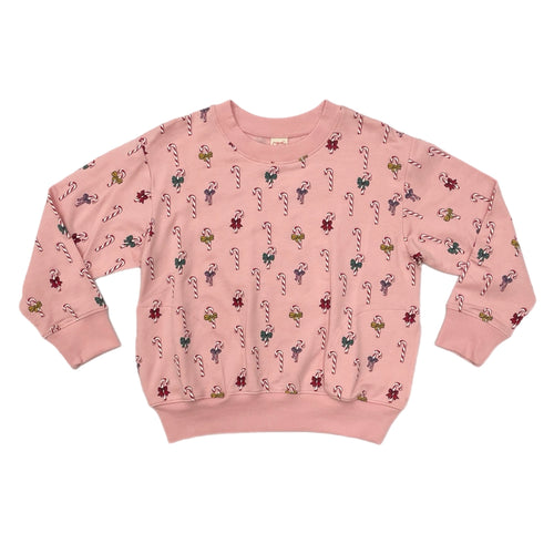 Pink Chicken Mini Candy Cane Play Sweatshirt