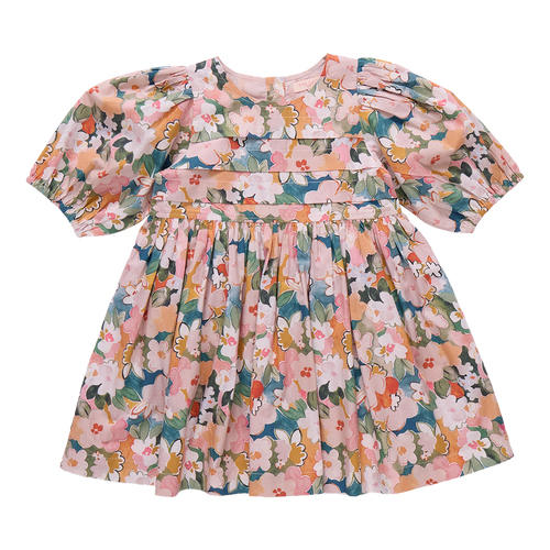 Pink Chicken Watercolor Floral Dress