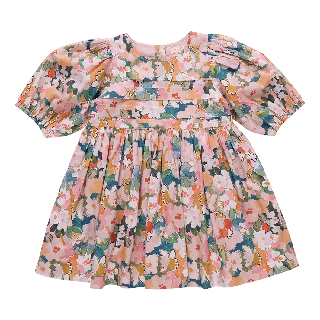 Pink Chicken Watercolor Floral Dress