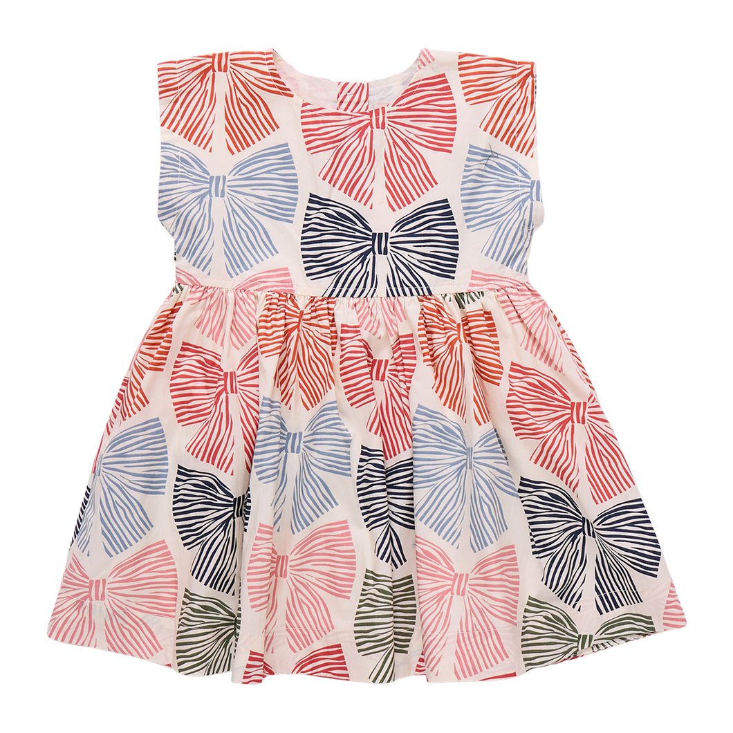 Pink Chicken  Multi Striped Bow  Dress