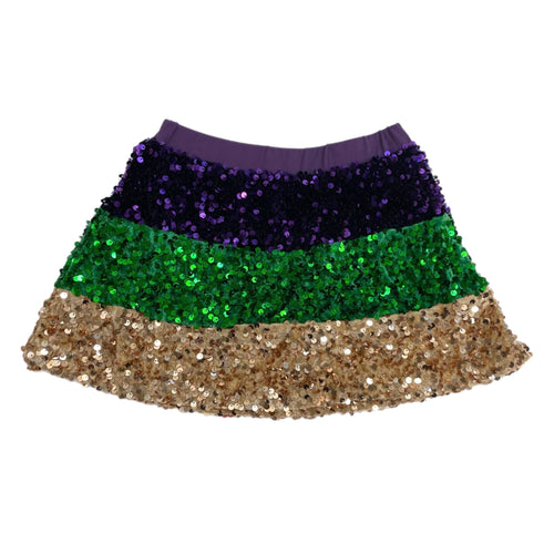 Mardi Gras Multi Colored Sequin Skort