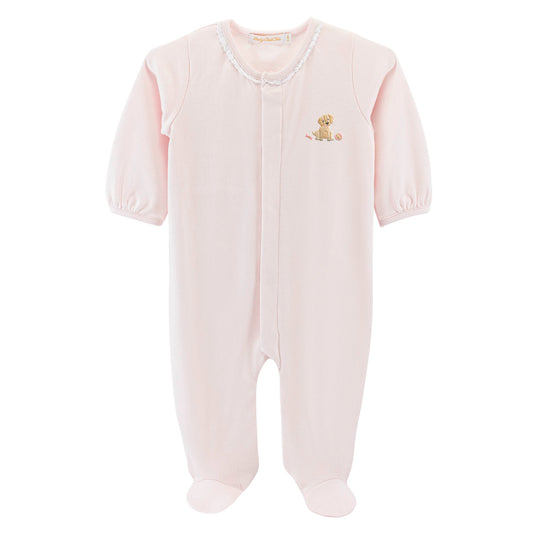 BCC Good Puppy Footie w/ Lace Trim-Pink