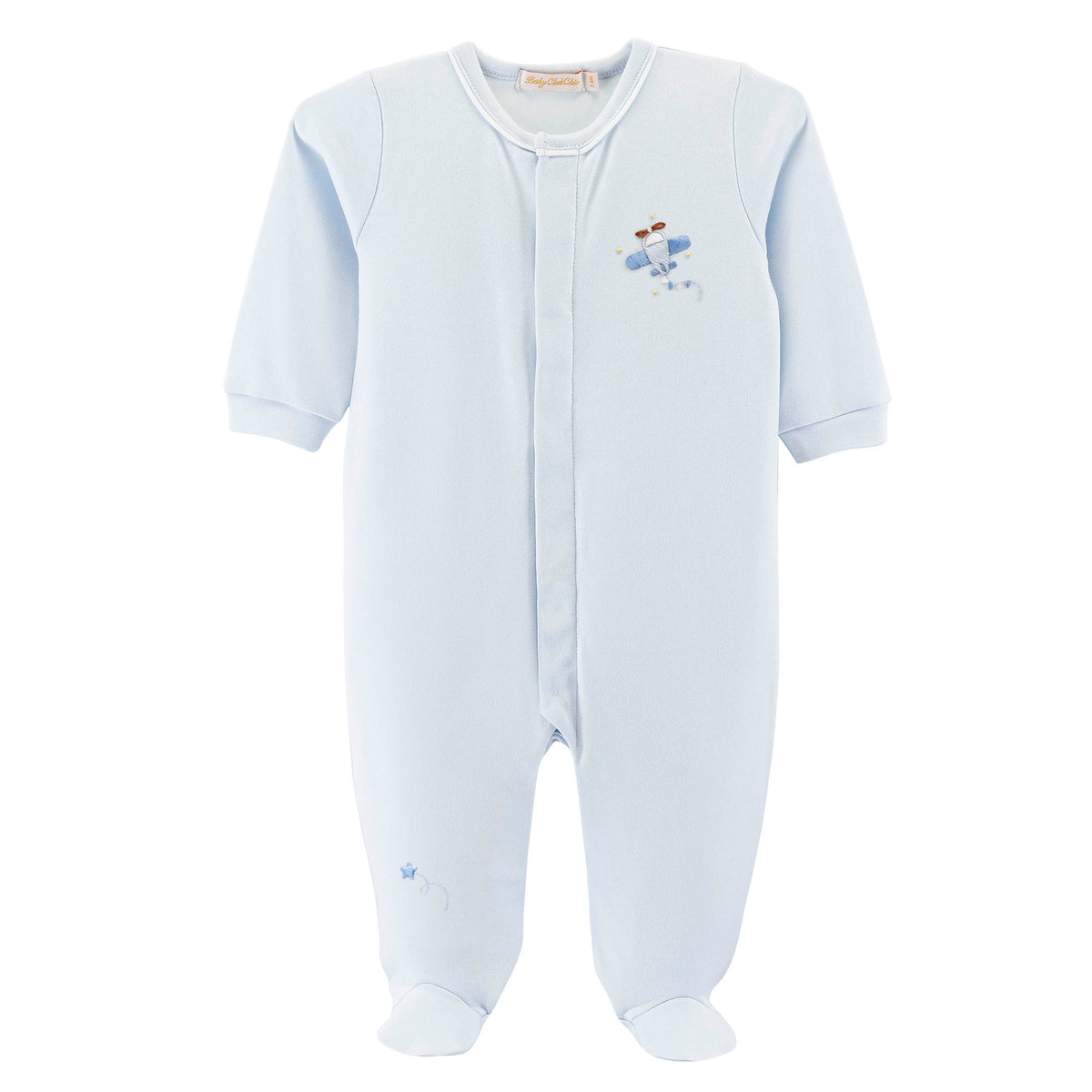BCC Sky Adventure Footie W/ Piping Trim-Lt. Blue