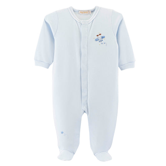 BCC Sky Adventure Footie W/ Piping Trim-Lt. Blue