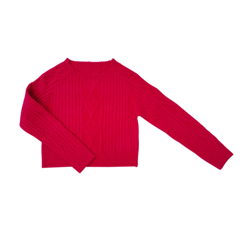 Little Olin Fuchsia Braid Knitted Sweater