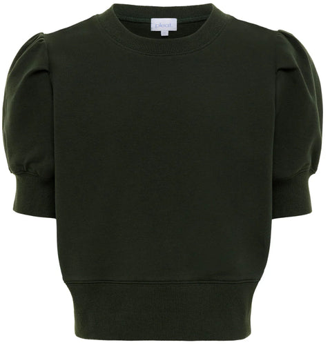 Pleat Riley Sweatshirt-Hunter Green
