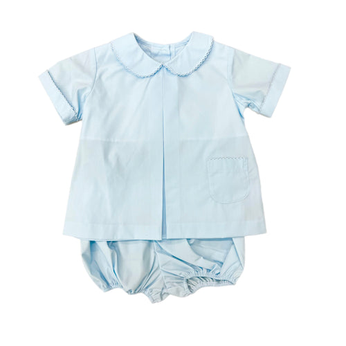 Banbury Cross Solid Light Blue Boy Bloomer Set