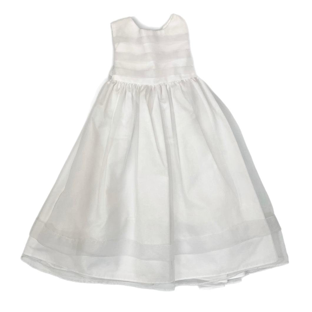 Maggie Breen Sleeveless Tucked Organza Dress-White