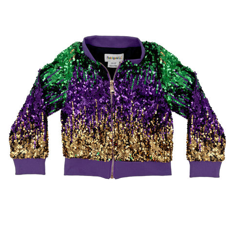 Children's Mardi Gras sequin zip up jacket