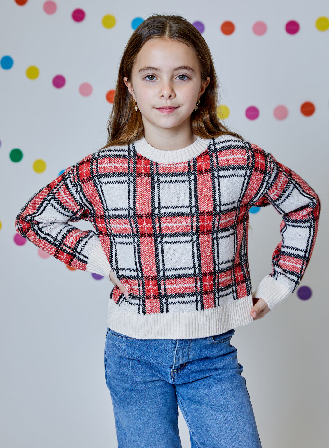 Design History Black/Red Plaid Sweater