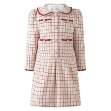 Rachel Riley Check Tweed Dress-Red