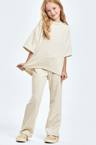 Good Girl French Terry S/S Pant Set-Lt. Grey