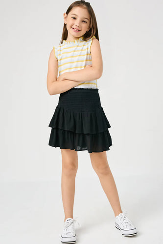 Hayden Black Smocked Top Skort
