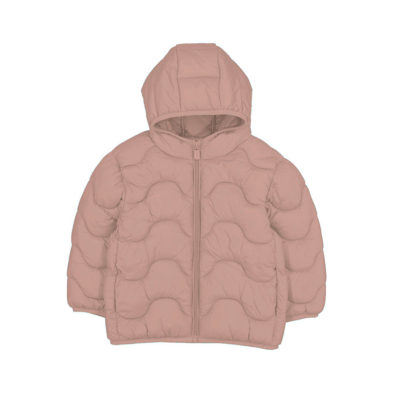 Mayoral Wavy Puffer Hooded Coat-Pink