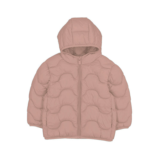 Mayoral Wavy Puffer Hooded Coat-Pink