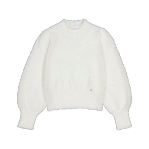Mayoral Faux Fur Sweater-Cream
