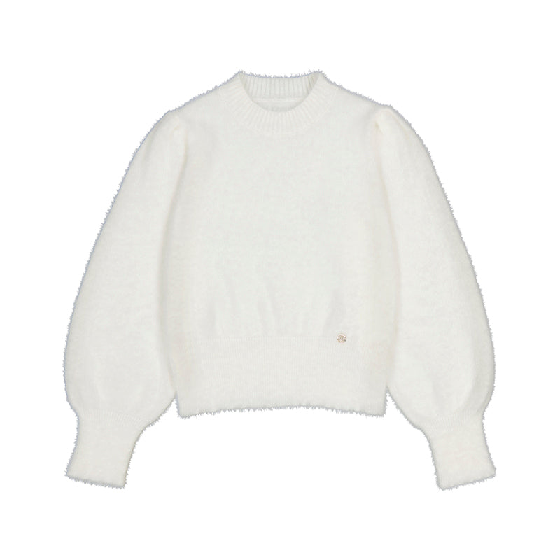 Mayoral Faux Fur Sweater-Cream